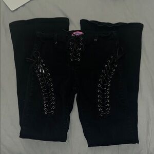 Edikted Discontinued Black Lace-Up Pants